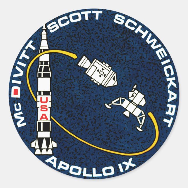 Adesivo Logotipo do Patch da Missão Apollo 9 da NASA (Frente)