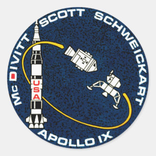 Adesivo Logotipo do Patch da Missão Apollo 9 da NASA