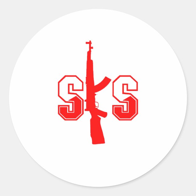 Adesivo Logotipo do Rifle do Assalto SKS Vermelho.png (Frente)