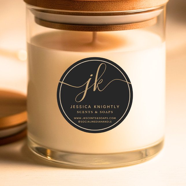 Adesivo Logotipo do Script do Monograma Comercial em Conta (Criador carregado)