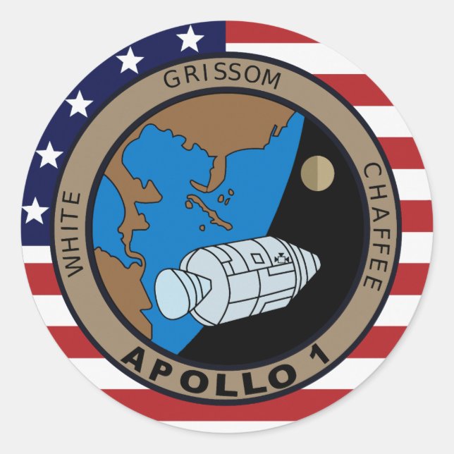 Adesivo Logotipo do Símbolo da Missão Apollo 1 (Frente)