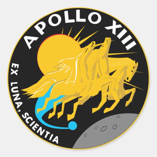 Adesivo Logotipo do Símbolo da Missão da NASA Apollo 13 (Frente)