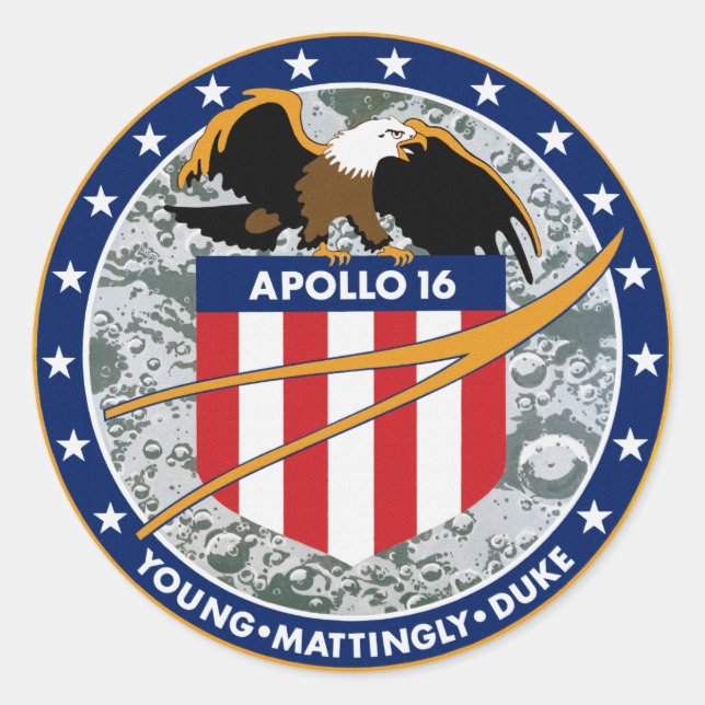 Adesivo Logotipo do Símbolo da Missão da NASA Apollo 16 (Frente)