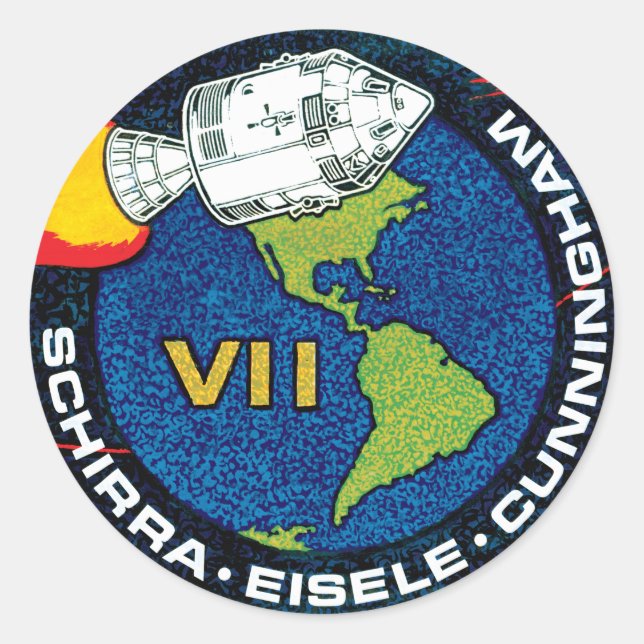Adesivo Logotipo do Símbolo da Missão da NASA Apollo 7 (Frente)