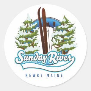 Adesivo logotipo do ski Sunday River Newry Maine