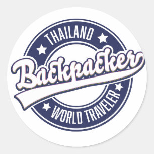 Adesivo logotipo do Thailand Backpacker World Traveler
