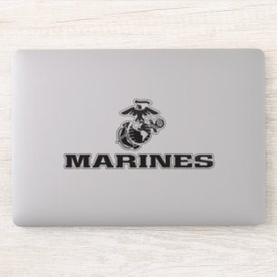 Adesivo Logotipo do USMC empilhado - preto