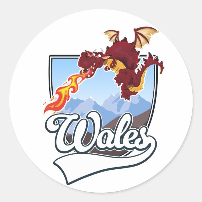 Adesivo logótipo do Wales Dragon (Frente)