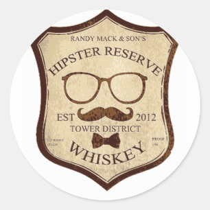 Adesivo logotipo do whiskey do hipster
