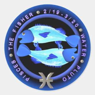 Adesivo logotipo do zodíaco dos peixes do valxart