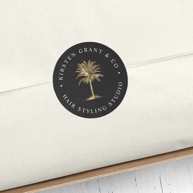 Adesivo Logotipo Dourado da árvore de palma (Criador carregado)