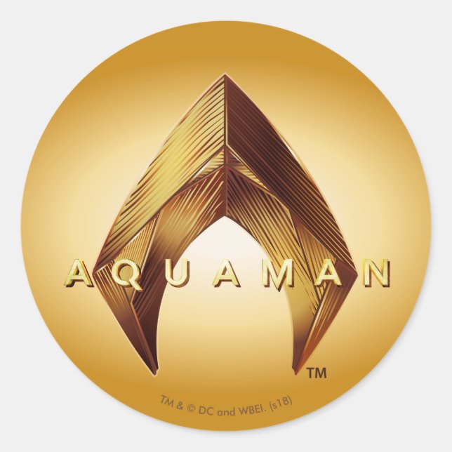 Adesivo Logotipo dourado de Aquaman | Aquaman (Frente)