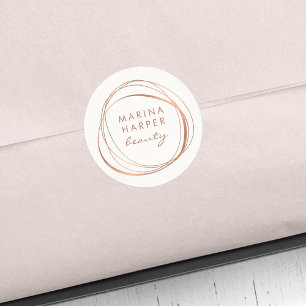 Adesivo Logotipo Dourado do Rosa Faux moderno