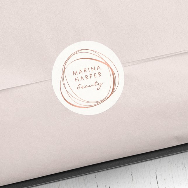 Adesivo Logotipo Dourado do Rosa Faux moderno (Criador carregado)