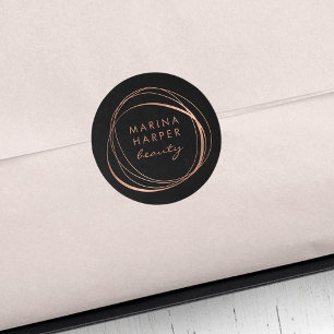 Adesivo Logotipo Dourado do Rosa Faux moderno