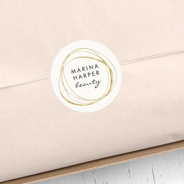 Adesivo Logotipo Dourado moderno Abstrato Faux (Criador carregado)