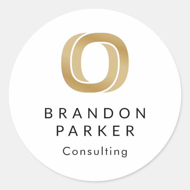 Adesivo Logotipo Dourado profissional simples em preto (Frente)