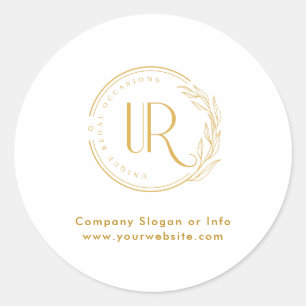 Adesivo Logotipo Dourado Script Moderno Profissional