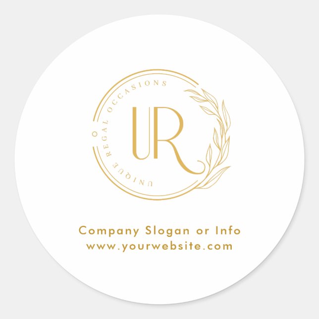 Adesivo Logotipo Dourado Script Moderno Profissional (Frente)