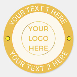 Adesivo Logotipo e Texto Dourado Personalizado de Empresa
