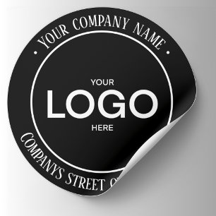 Adesivo Logotipo e texto personalizados em preto