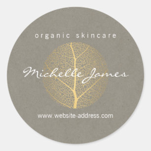 Adesivo Logotipo elegante da folha Dourado no olhar do