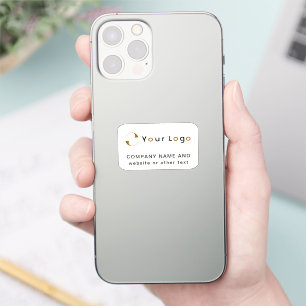 Adesivo Logotipo em retângulo branco extra Vinil para empr