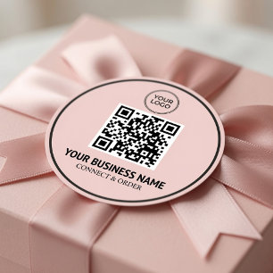 Adesivo Logotipo Empresarial Código QR Personalizado Marca