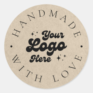 Adesivo Logotipo Empresarial Faux Kraft Personalizado Feit