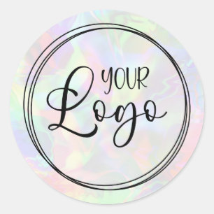 Adesivo Logotipo Empresarial Holográfico Pastel Abstrato