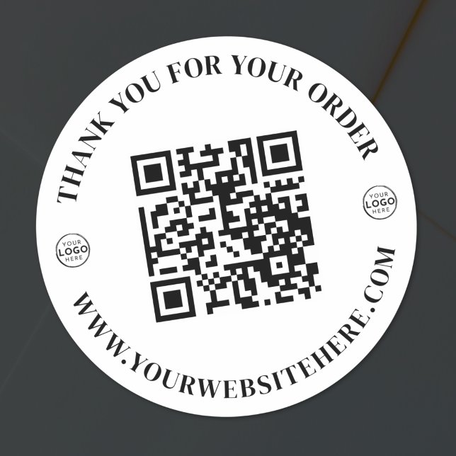 Adesivo Logotipo Empresarial Obrigado (Business Logo Thank You Classic Round Sticker )