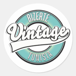 Adesivo Logotipo estilo vintage Bizerte Tunísia