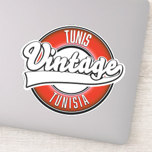 Adesivo Logotipo estilo vintage Tunis Tunísia