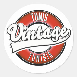 Adesivo Logotipo estilo vintage Tunis Tunísia