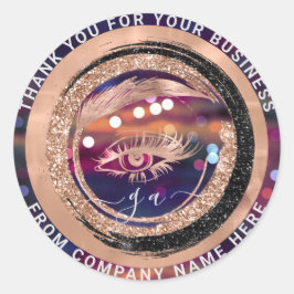 Adesivo Logotipo Eyelash Nome Hológrafo Obrigado Monograma