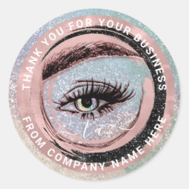 Adesivo Logotipo Eyelash Nome Hológrafo Obrigado Monograma