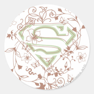 Adesivo Logotipo Floral Verde da Supergirl