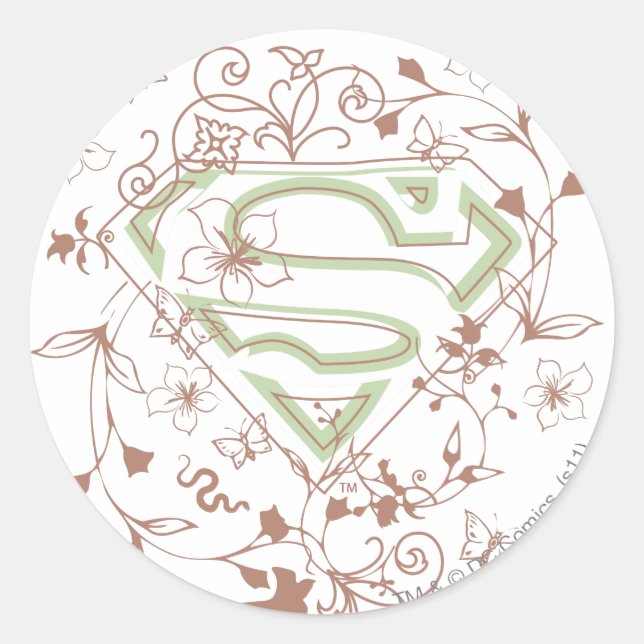 Adesivo Logotipo Floral Verde da Supergirl (Frente)