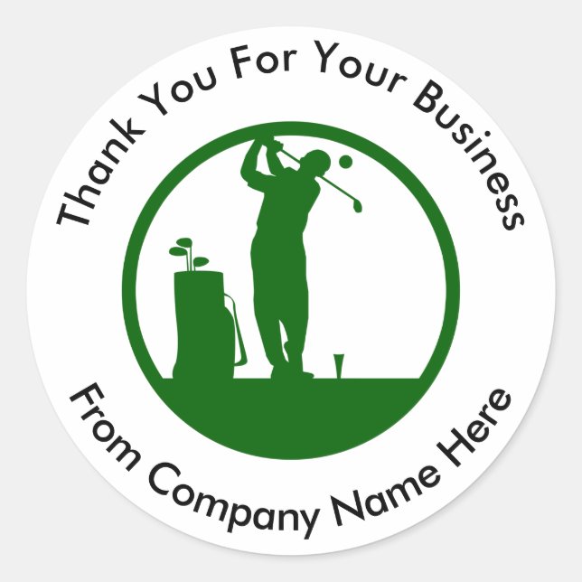 Adesivo Logótipo Golf Business Obrigado Stickers (Frente)