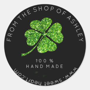 Adesivo Logotipo Handmade da folha conhecida do trevo do