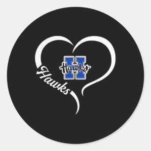 Adesivo Logotipo Hillsboro Hawks Half Heart Slogan Hs