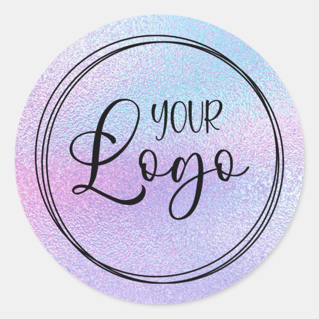 Adesivo Logotipo Holográfico Faux Purple Foil (Frente)