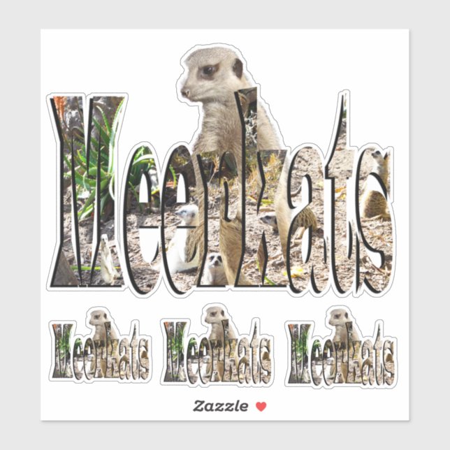 Adesivo Logotipo Imagem Meerkat Com Meerkats, (Folha)
