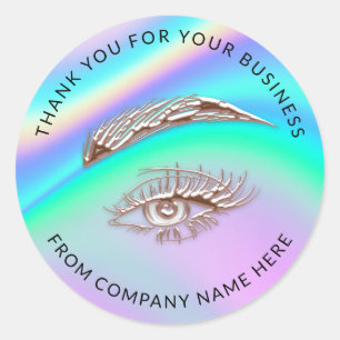 Adesivo Logotipo Lash Nome Hológrafo Da Web Obrigado Olhos