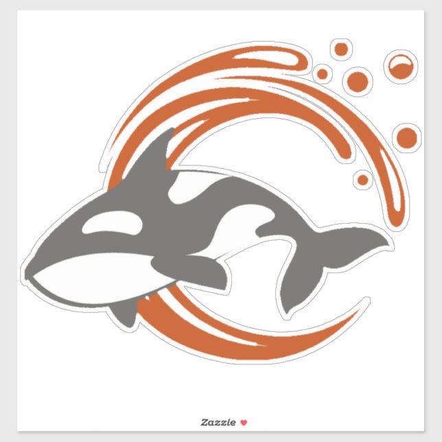 Adesivo Logotipo Mascote Baleia Orca (Folha)