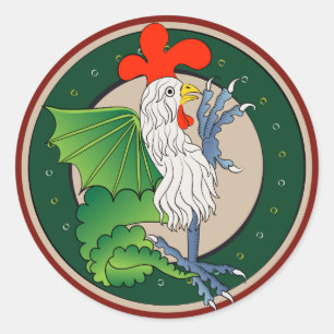Adesivo Logotipo Medieval Cockatrice - Arte Simdragon