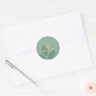 Adesivo Logotipo Minimalista de Saúde Folha Verde Sálvia B