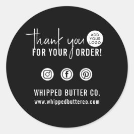 Adesivo LOGOTIPO minimalista Obrigado pelo seu pedido