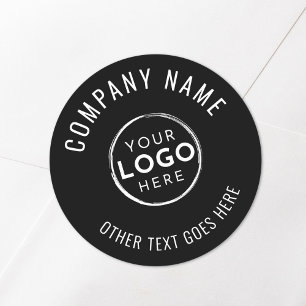 Adesivo Logotipo Minimalista Preto e Branco de Empresa