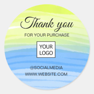 ADESIVO LOGOTIPO MÍNIMO SIMPLES NOME OBRIGADO MÍDIA SOCIAL